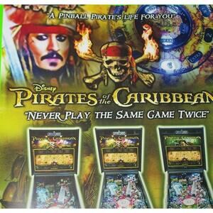 Pirates Of The Caribbean Original Pinball Machine Wall Art Poster Signed